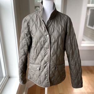 Eddie Bauer Taupe Brown Quilted Chore Jacket Size Large